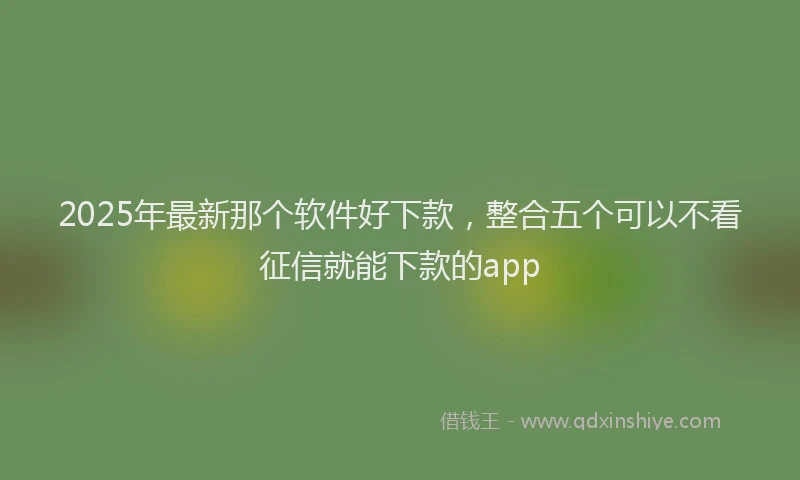 2025年最新那个软件好下款，整合五个可以不看征信就能下款的app