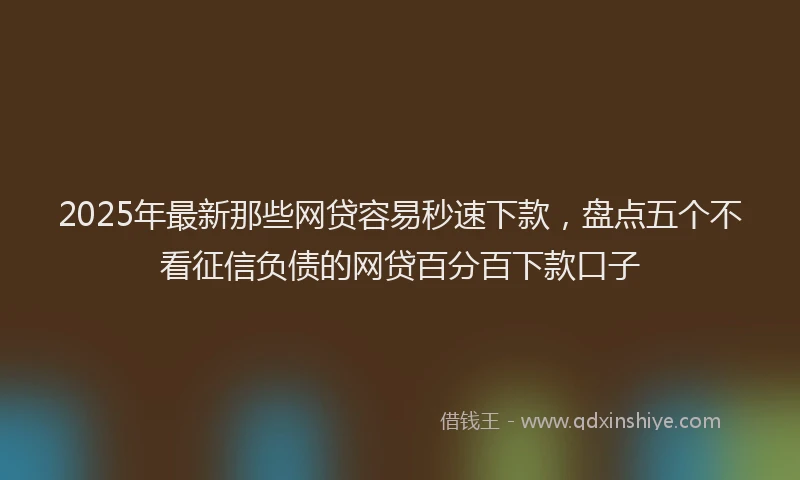 2025年最新那些网贷容易秒速下款，盘点五个不看征信负债的网贷百分百下款口子