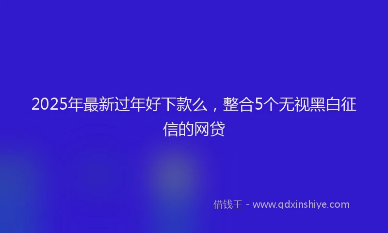 2025年最新过年好下款么，整合5个无视黑白征信的网贷