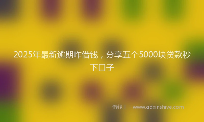 2025年最新逾期咋借钱，分享五个5000块贷款秒下口子