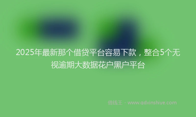 2025年最新那个借贷平台容易下款，整合5个无视逾期大数据花户黑户平台
