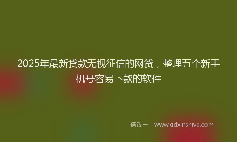 2025年最新贷款无视征信的网贷，整理五个新手机号容易下款的软件