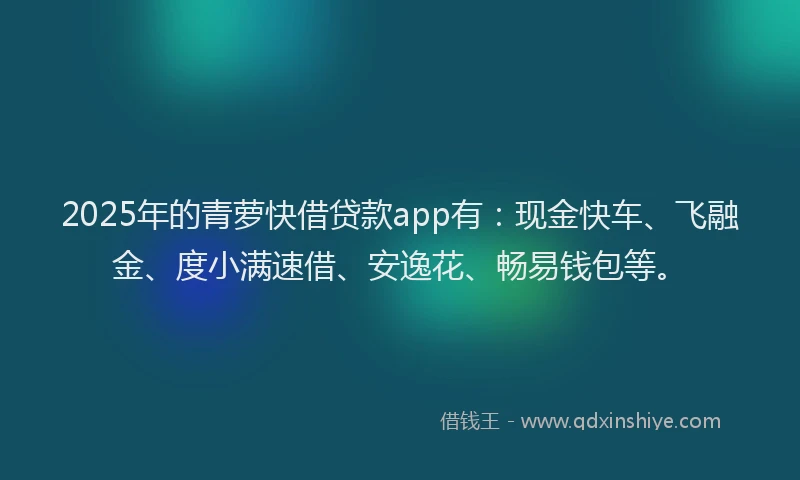 2025年的青萝快借贷款app有：现金快车、飞融金、度小满速借、安逸花、畅易钱包等。