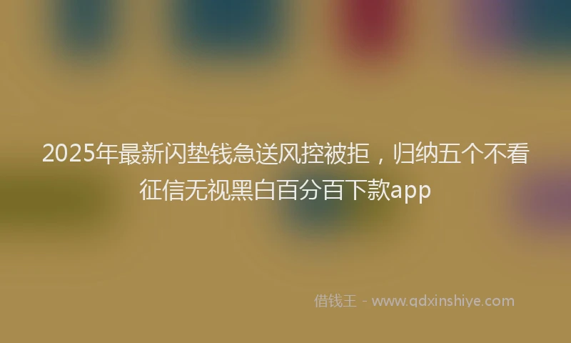 2025年最新闪垫钱急送风控被拒，归纳五个不看征信无视黑白百分百下款app