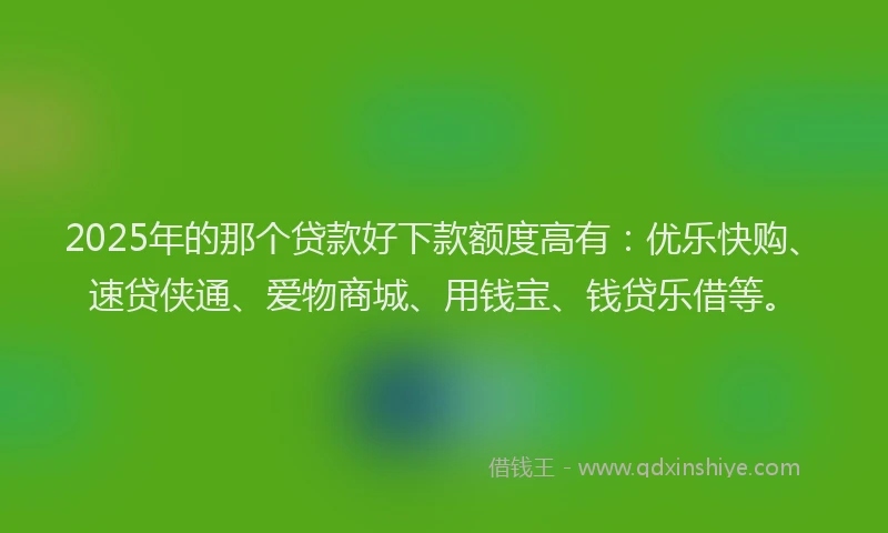 2025年的那个贷款好下款额度高有：优乐快购、速贷侠通、爱物商城、用钱宝、钱贷乐借等。