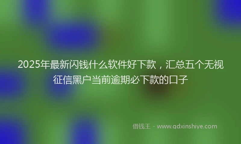 2025年最新闪钱什么软件好下款，汇总五个无视征信黑户当前逾期必下款的口子