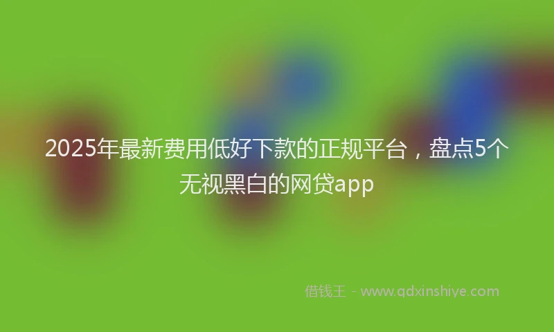 2025年最新费用低好下款的正规平台，盘点5个无视黑白的网贷app