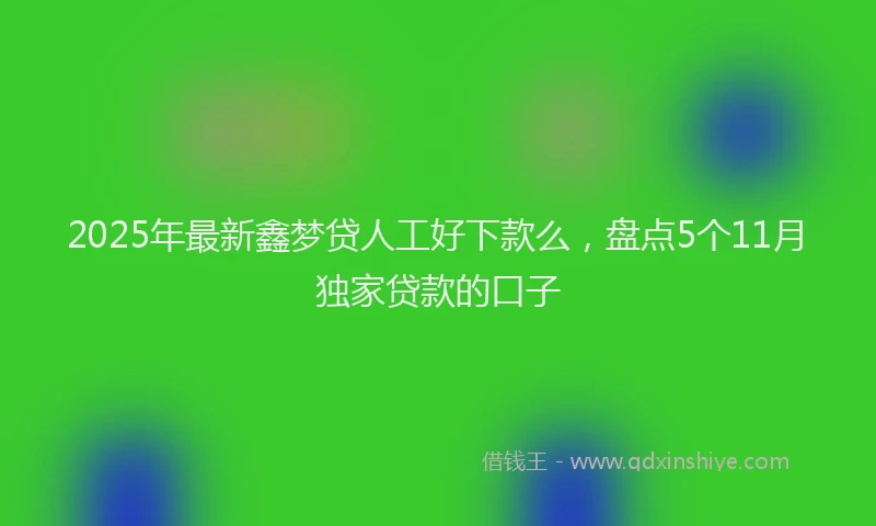 2025年最新鑫梦贷人工好下款么，盘点5个11月独家贷款的口子