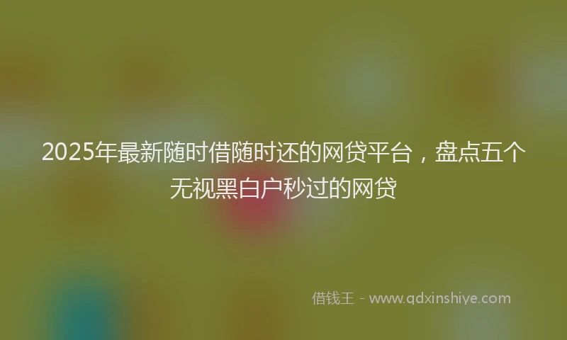 2025年最新随时借随时还的网贷平台，盘点五个无视黑白户秒过的网贷