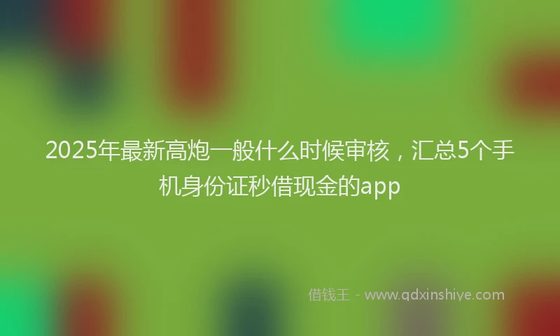 2025年最新高炮一般什么时候审核，汇总5个手机身份证秒借现金的app