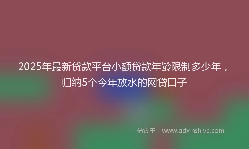 2025年最新贷款平台小额贷款年龄限制多少年，归纳5个今年放水的网贷口子