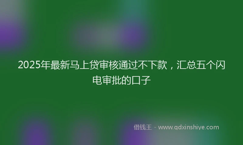 2025年最新马上贷审核通过不下款，汇总五个闪电审批的口子
