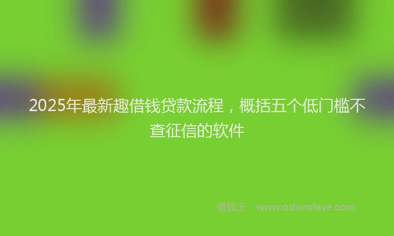2025年最新趣借钱贷款流程，概括五个低门槛不查征信的软件