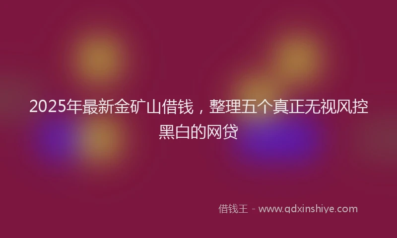 2025年最新金矿山借钱，整理五个真正无视风控黑白的网贷