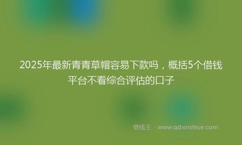 2025年最新青青草帽容易下款吗，概括5个借钱平台不看综合评估的口子