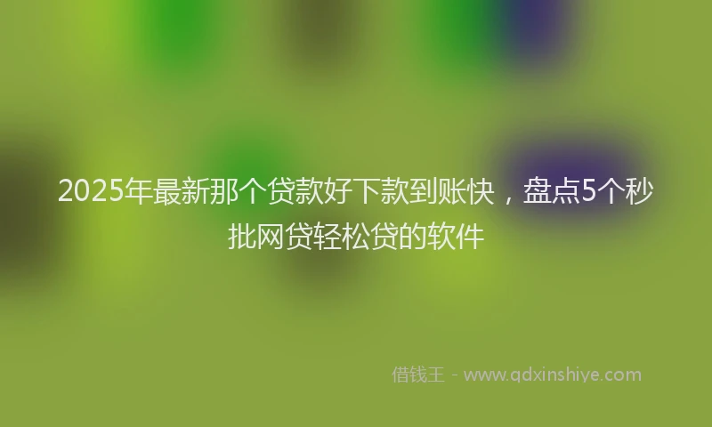 2025年最新那个贷款好下款到账快，盘点5个秒批网贷轻松贷的软件
