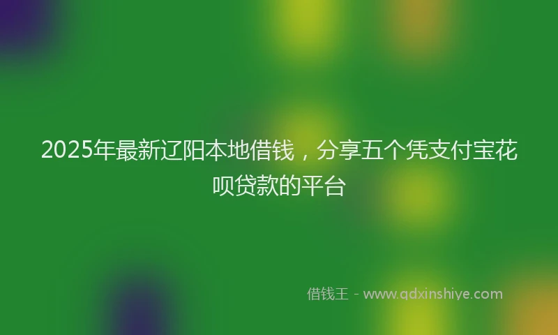 2025年最新辽阳本地借钱，分享五个凭支付宝花呗贷款的平台