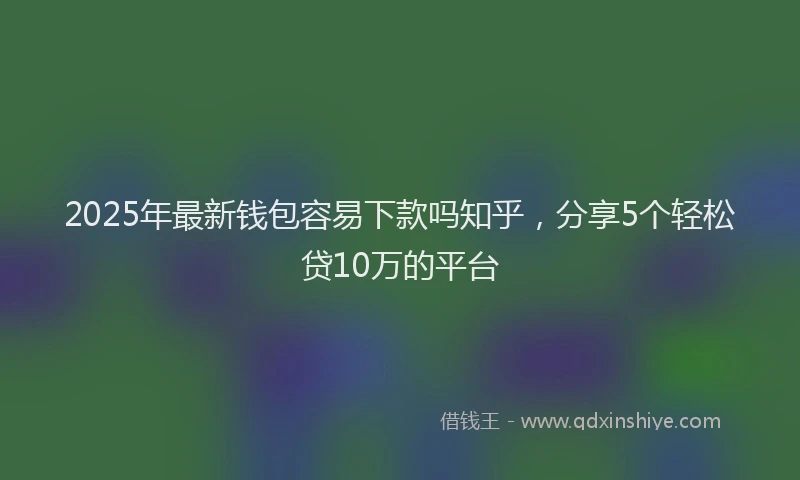 2025年最新钱包容易下款吗知乎，分享5个轻松贷10万的平台