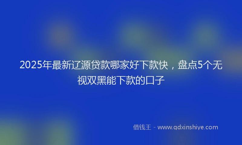 2025年最新辽源贷款哪家好下款快，盘点5个无视双黑能下款的口子