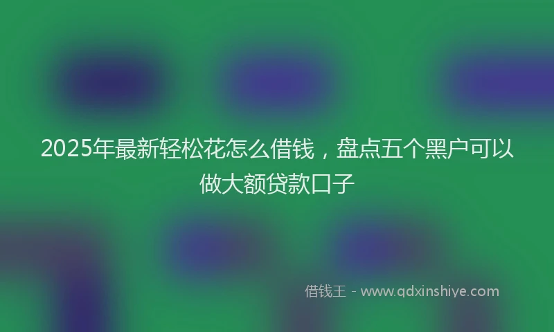 2025年最新轻松花怎么借钱，盘点五个黑户可以做大额贷款口子
