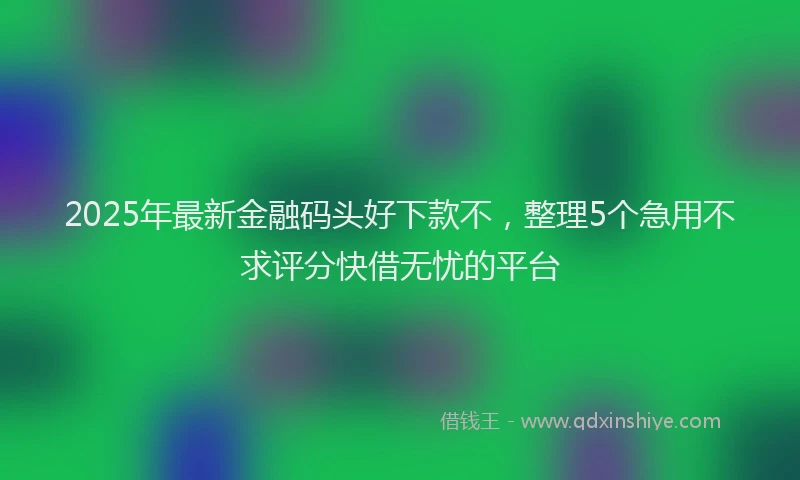 2025年最新金融码头好下款不，整理5个急用不求评分快借无忧的平台