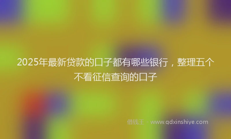 2025年最新贷款的口子都有哪些银行，整理五个不看征信查询的口子