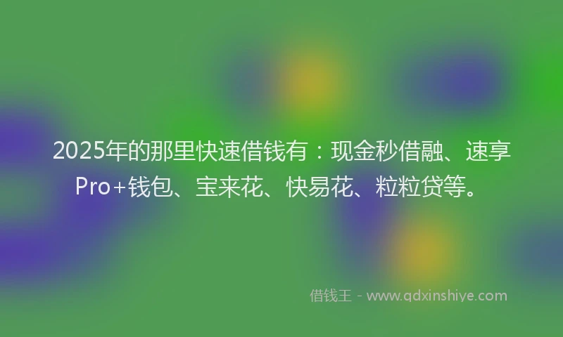 2025年的那里快速借钱有：现金秒借融、速享Pro+钱包、宝来花、快易花、粒粒贷等。