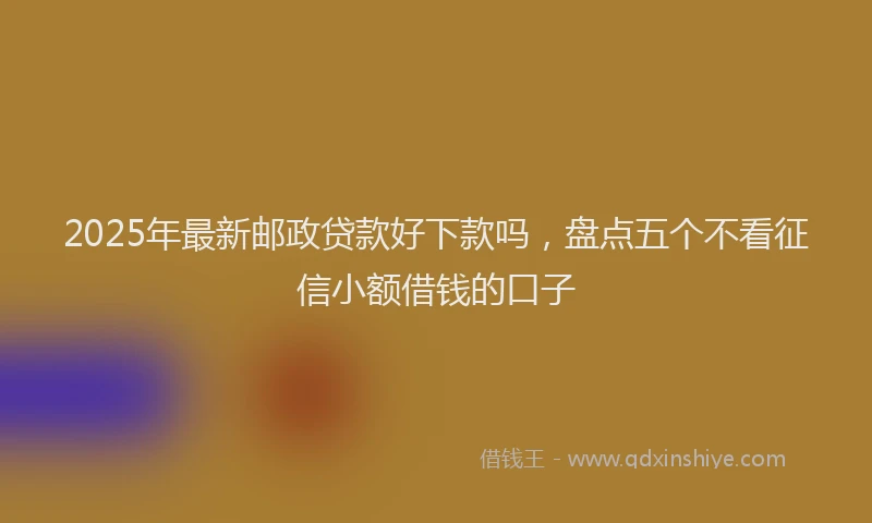 2025年最新邮政贷款好下款吗，盘点五个不看征信小额借钱的口子