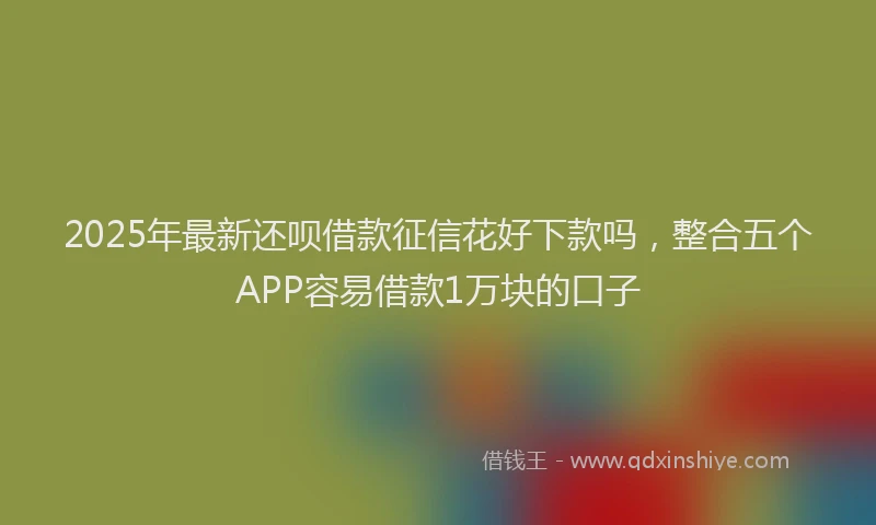 2025年最新还呗借款征信花好下款吗，整合五个APP容易借款1万块的口子