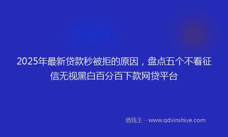 2025年最新贷款秒被拒的原因，盘点五个不看征信无视黑白百分百下款网贷平台