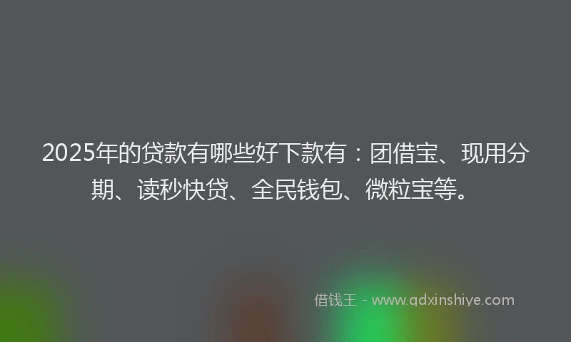 2025年的贷款有哪些好下款有：团借宝、现用分期、读秒快贷、全民钱包、微粒宝等。
