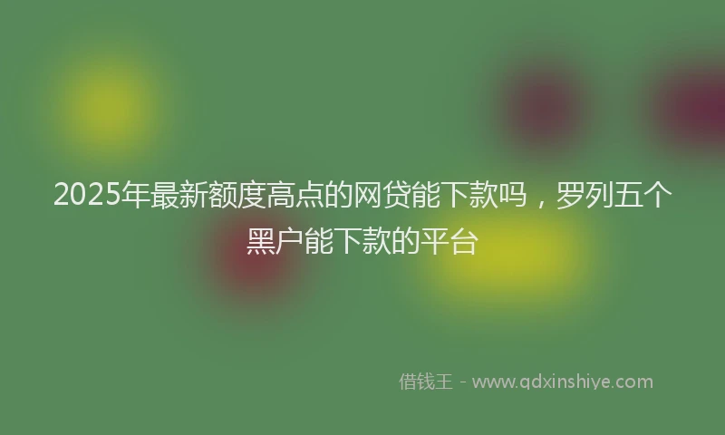 2025年最新额度高点的网贷能下款吗，罗列五个黑户能下款的平台