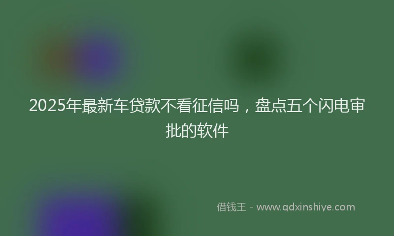 2025年最新车贷款不看征信吗，盘点五个闪电审批的软件