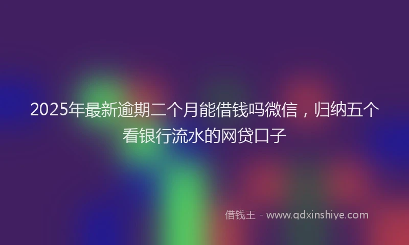 2025年最新逾期二个月能借钱吗微信，归纳五个看银行流水的网贷口子