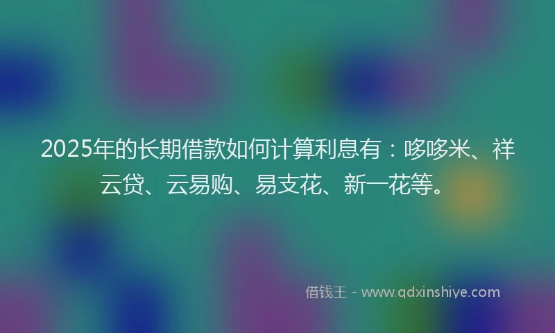 2025年的长期借款如何计算利息有：哆哆米、祥云贷、云易购、易支花、新一花等。