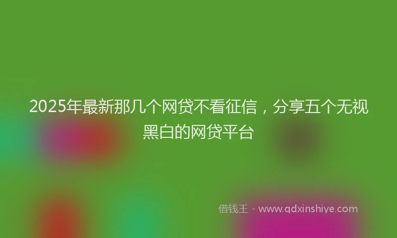 2025年最新那几个网贷不看征信，分享五个无视黑白的网贷平台