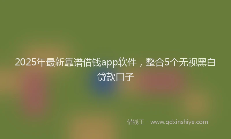 2025年最新靠谱借钱app软件，整合5个无视黑白贷款口子