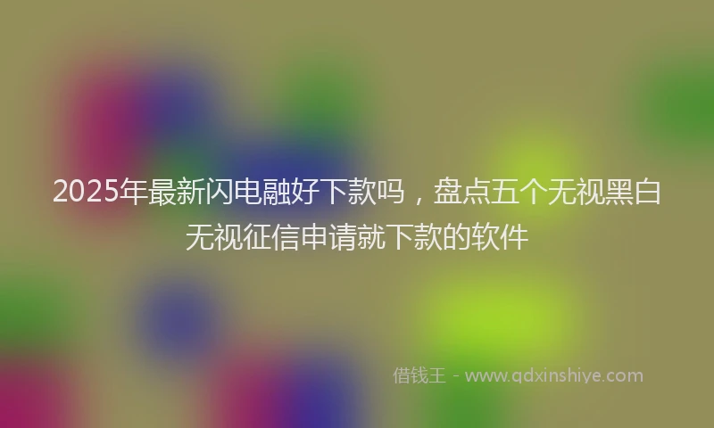 2025年最新闪电融好下款吗,盘点五个无视黑白无视征信申请就下款的软件