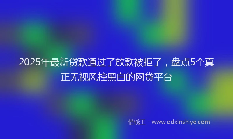 2025年最新贷款通过了放款被拒了，盘点5个真正无视风控黑白的网贷平台