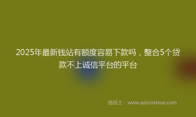 2025年最新钱站有额度容易下款吗，整合5个贷款不上诚信平台的平台