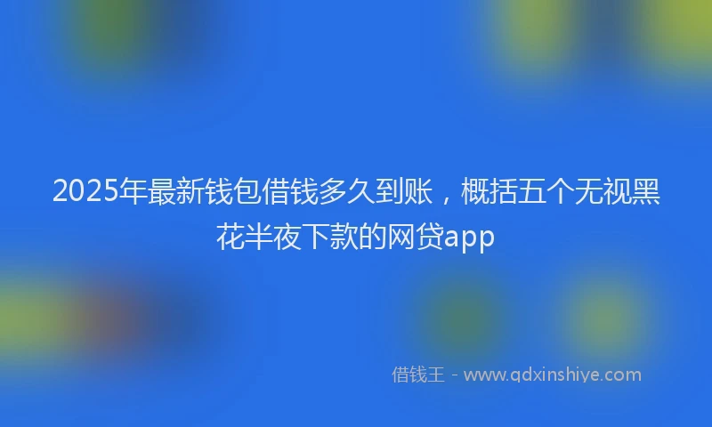 2025年最新钱包借钱多久到账，概括五个无视黑花半夜下款的网贷app