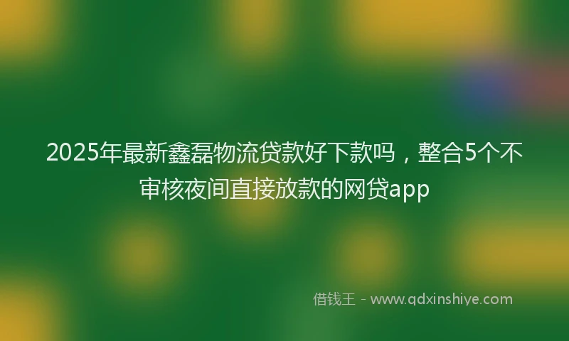 2025年最新鑫磊物流贷款好下款吗，整合5个不审核夜间直接放款的网贷app