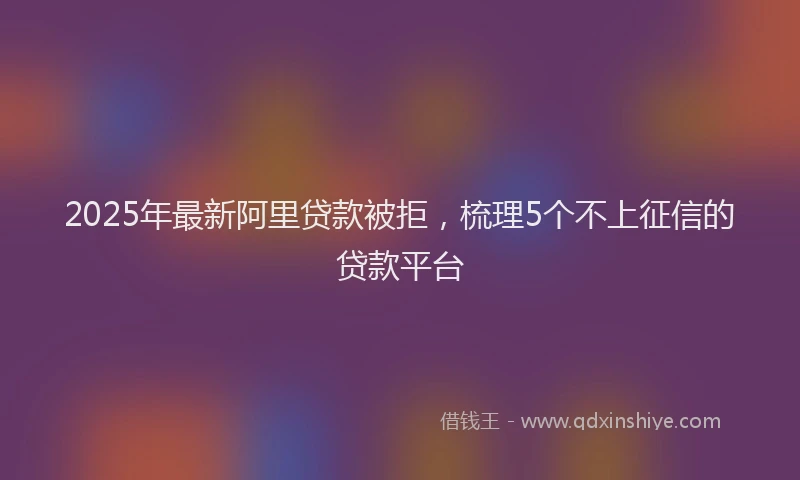 2025年最新阿里贷款被拒，梳理5个不上征信的贷款平台