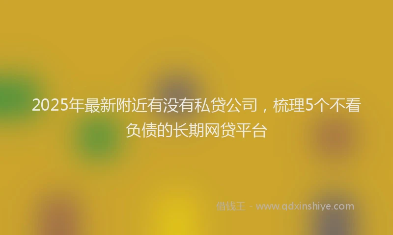 2025年最新附近有没有私贷公司，梳理5个不看负债的长期网贷平台