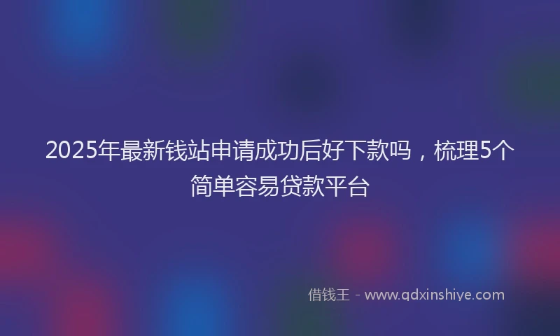 2025年最新钱站申请成功后好下款吗，梳理5个简单容易贷款平台
