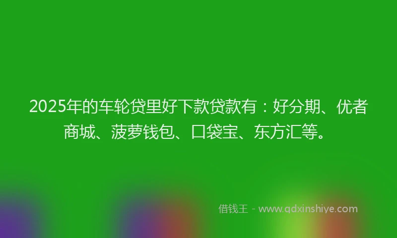 2025年的车轮贷里好下款贷款有：好分期、优者商城、菠萝钱包、口袋宝、东方汇等。