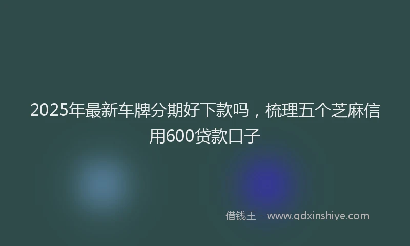 2025年最新车牌分期好下款吗，梳理五个芝麻信用600贷款口子