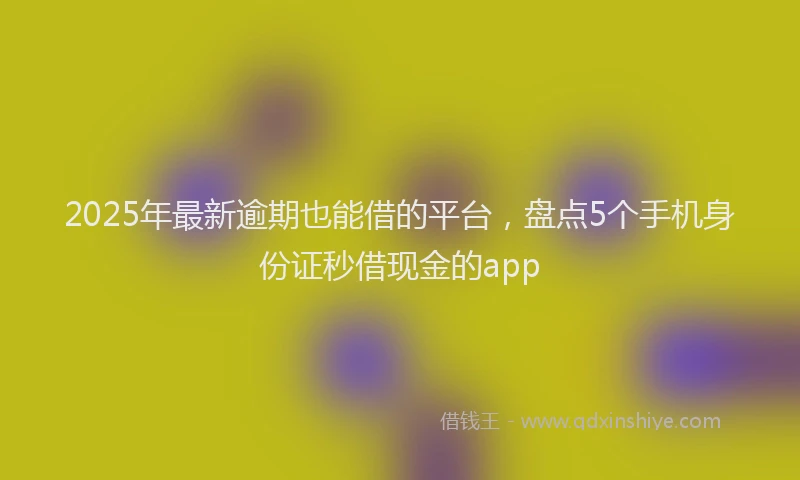 2025年最新逾期也能借的平台，盘点5个手机身份证秒借现金的app