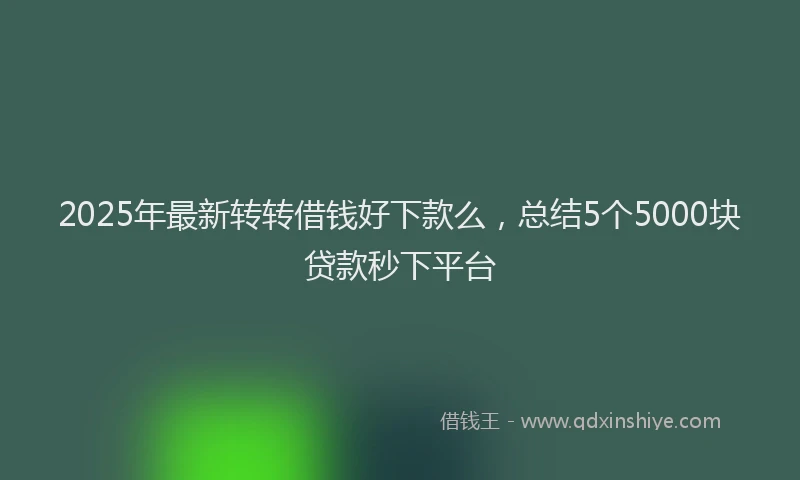 2025年最新转转借钱好下款么，总结5个5000块贷款秒下平台