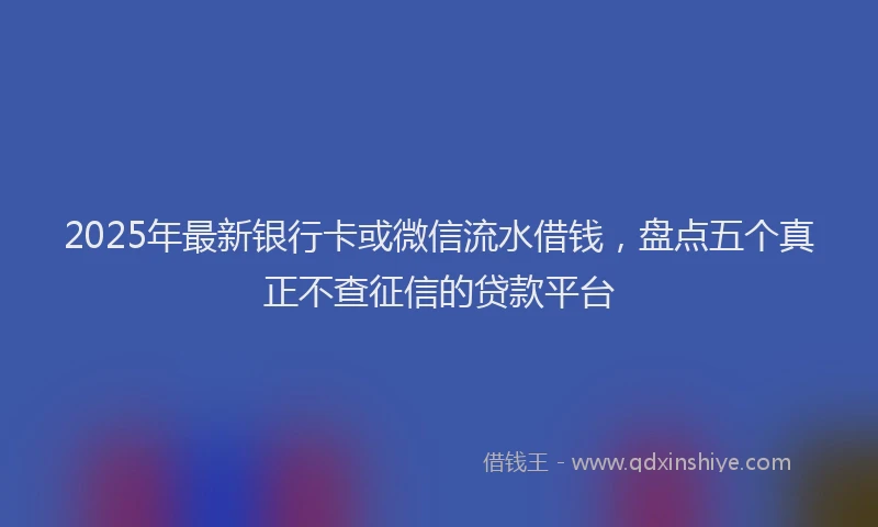 2025年最新银行卡或微信流水借钱，盘点五个真正不查征信的贷款平台